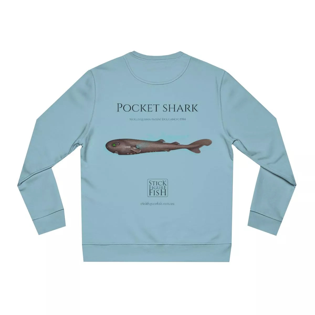 Pocket Shark - Unisex Changer Sweatshirt-Stick Figure Fish Illustration