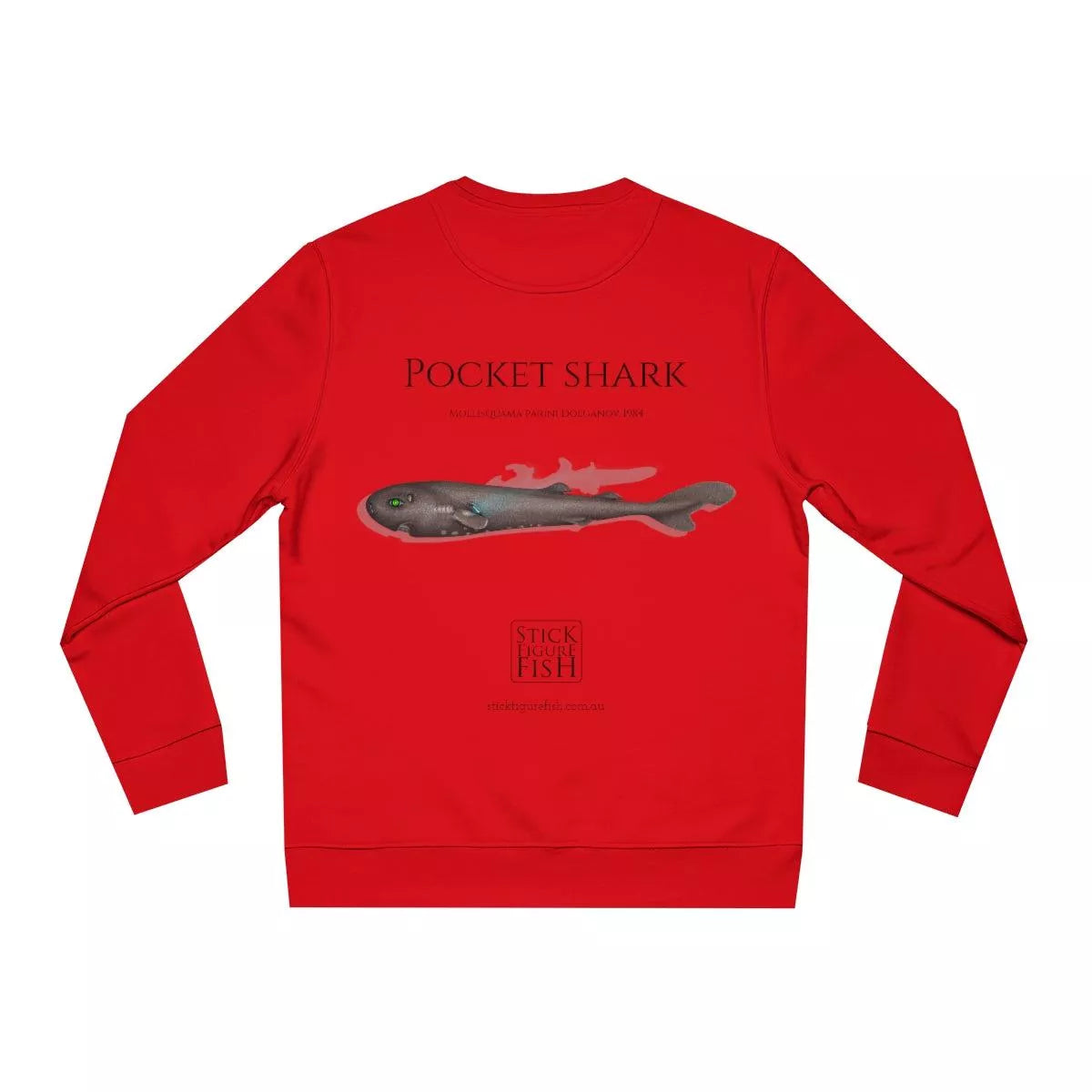 Pocket Shark - Unisex Changer Sweatshirt-Stick Figure Fish Illustration