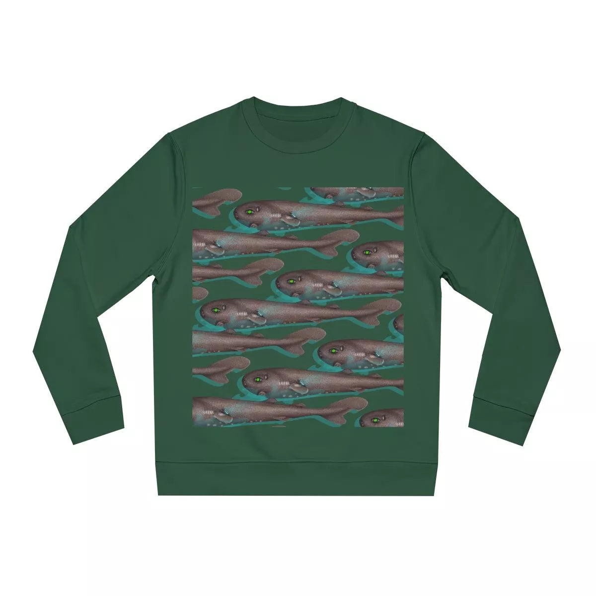 Pocket Shark - Unisex Changer Sweatshirt-Stick Figure Fish Illustration