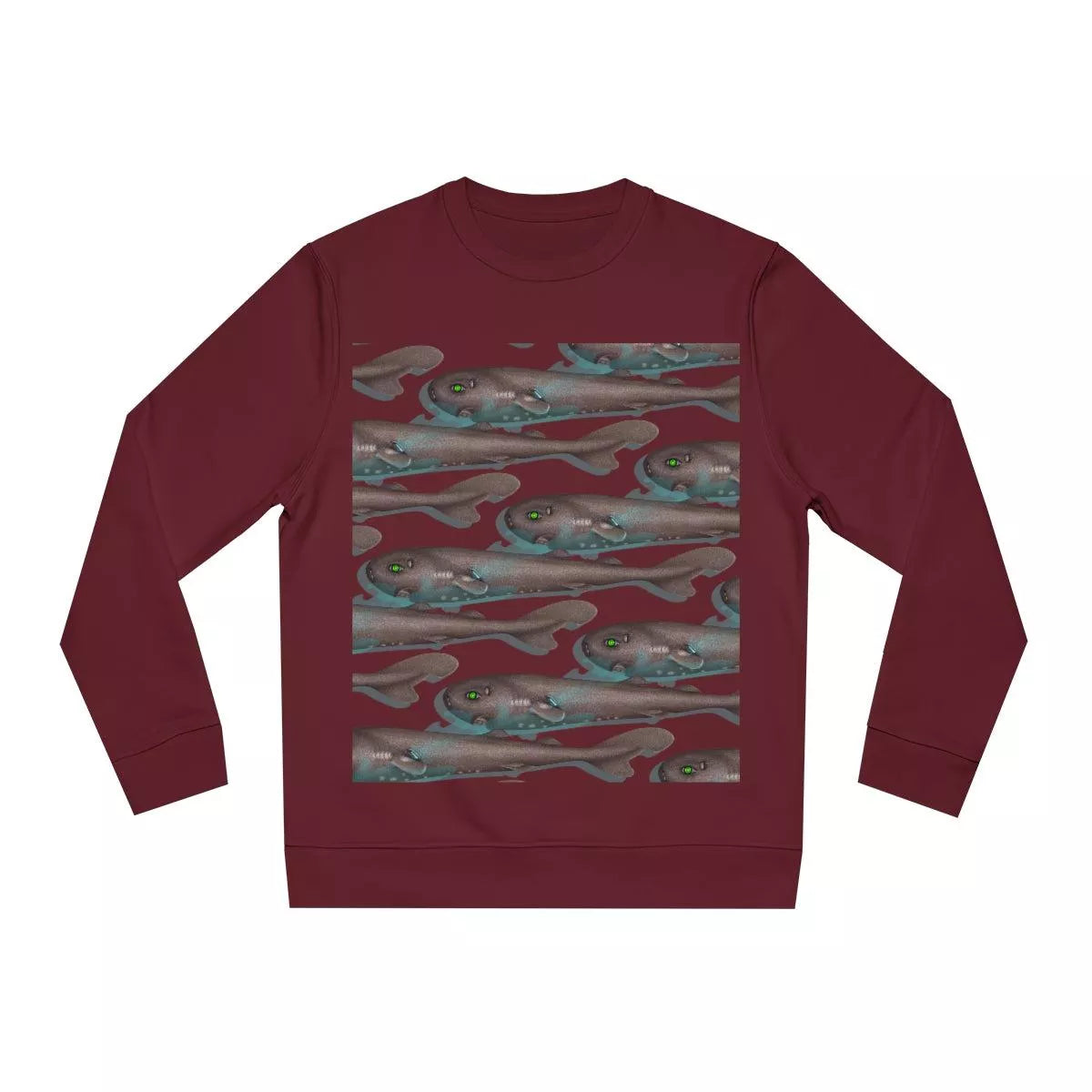 Pocket Shark - Unisex Changer Sweatshirt-Stick Figure Fish Illustration