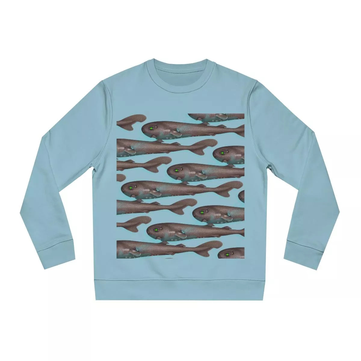 Pocket Shark - Unisex Changer Sweatshirt-Stick Figure Fish Illustration
