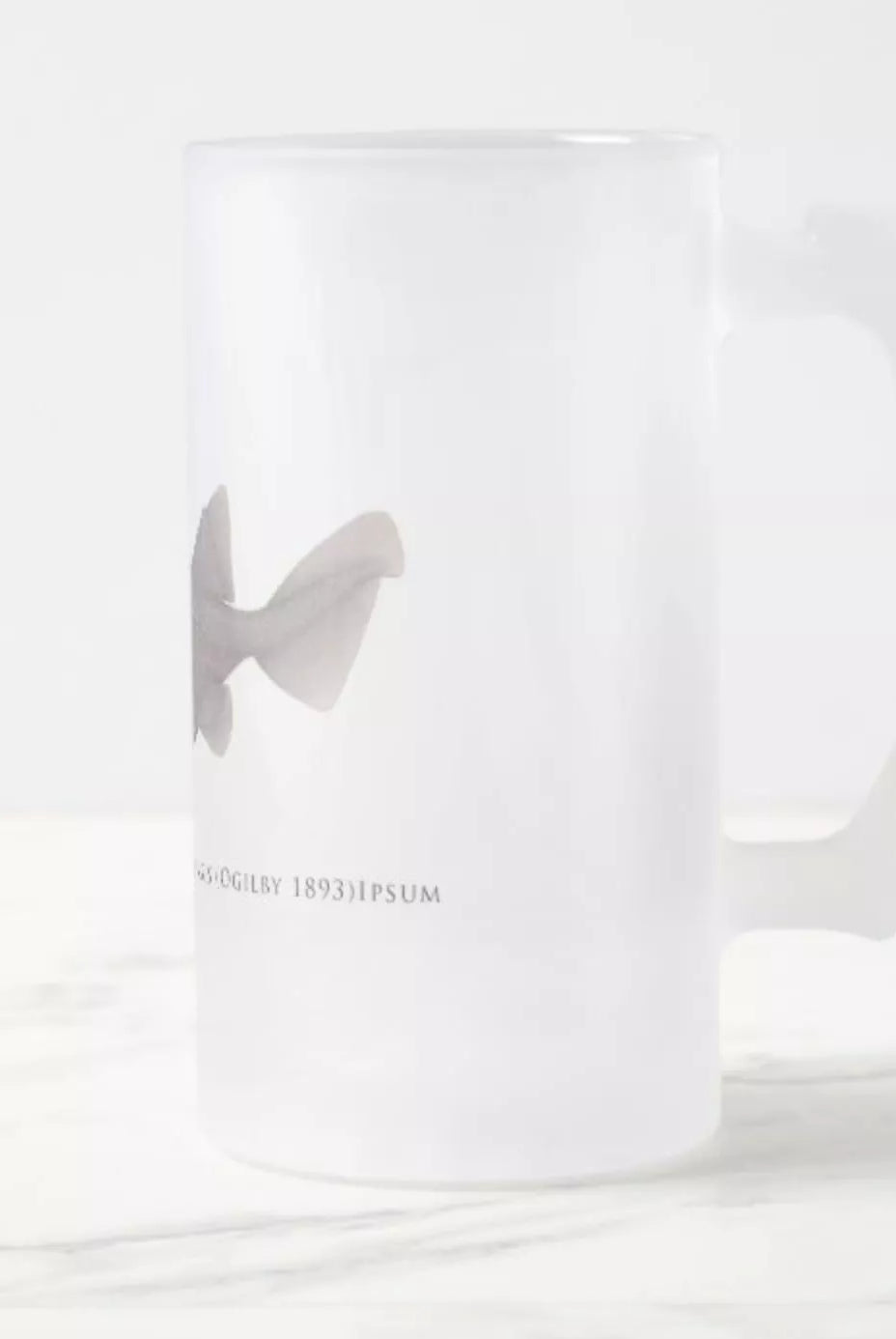 Prickly Dogfish - Frosted Glass Stein-Stick Figure Fish Illustration