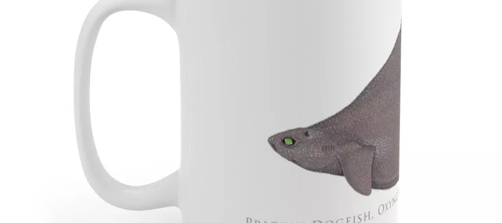 Prickly Dogfish Mug-Stick Figure Fish Illustration