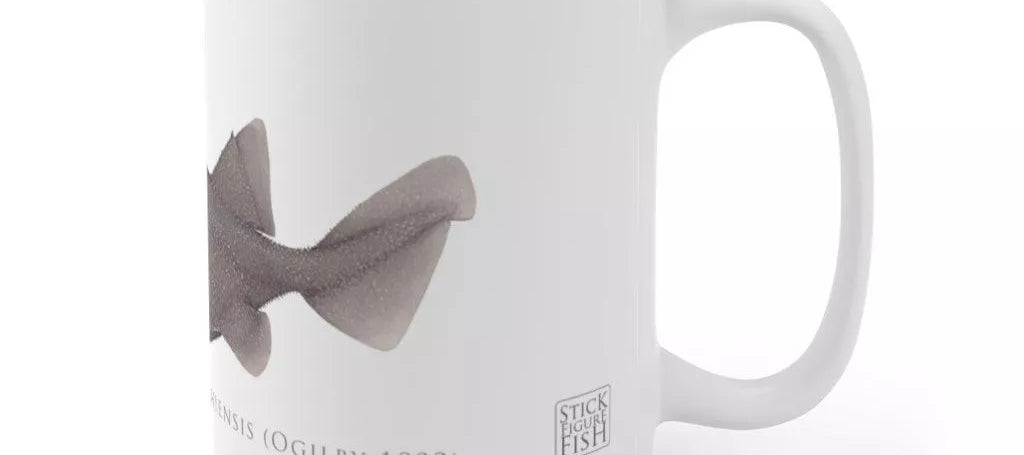 Prickly Dogfish Mug-Stick Figure Fish Illustration