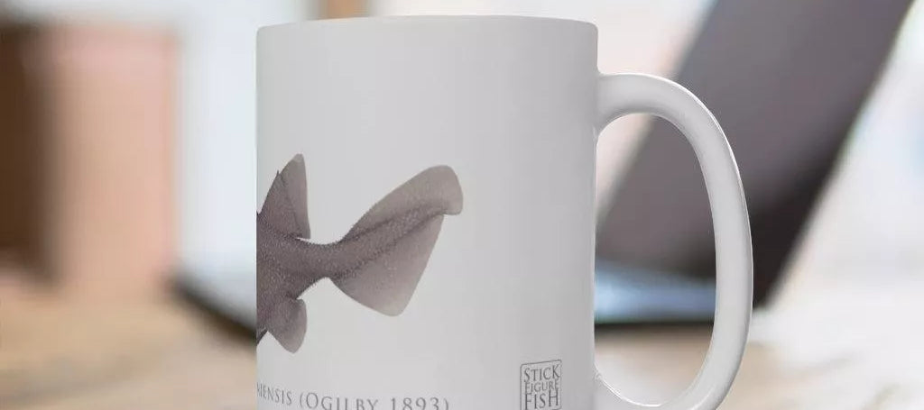Prickly Dogfish Mug-Stick Figure Fish Illustration