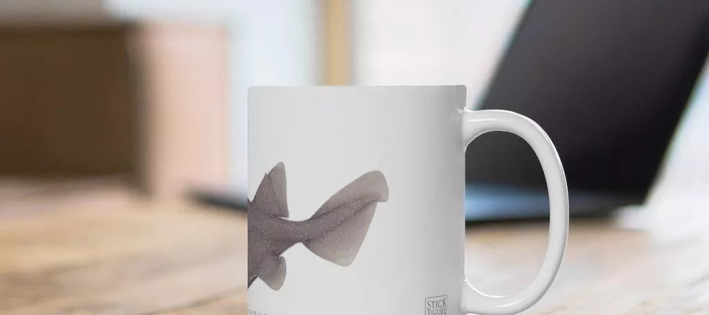 Prickly Dogfish Mug-Stick Figure Fish Illustration