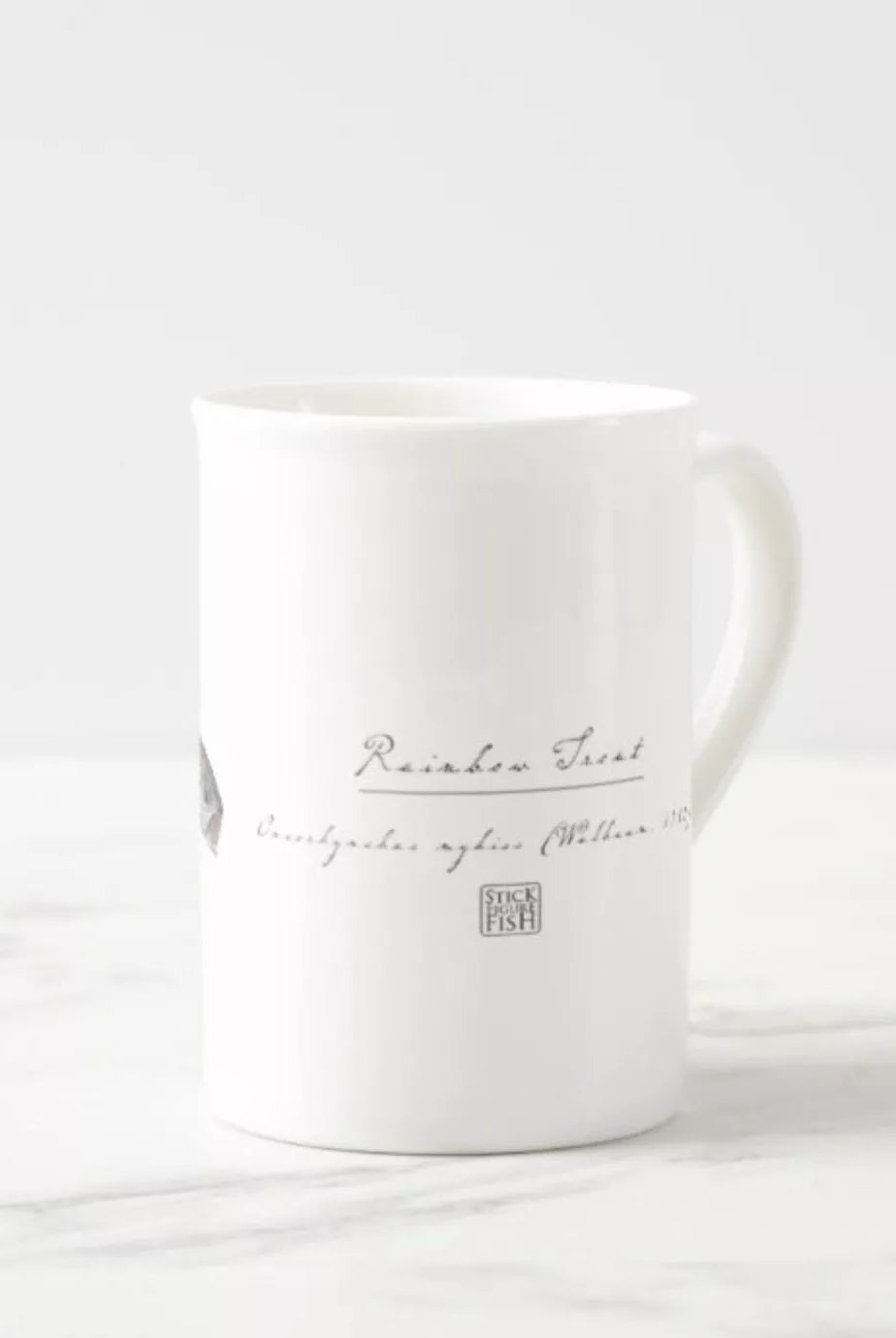 Rainbow Trout - Fine Bone China Mug-Stick Figure Fish Illustration