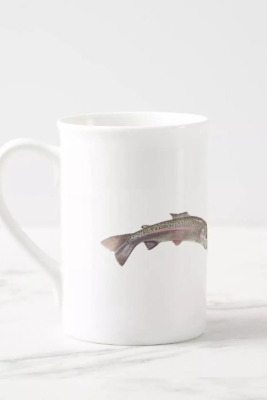 Rainbow Trout - Fine Bone China Mug-Stick Figure Fish Illustration