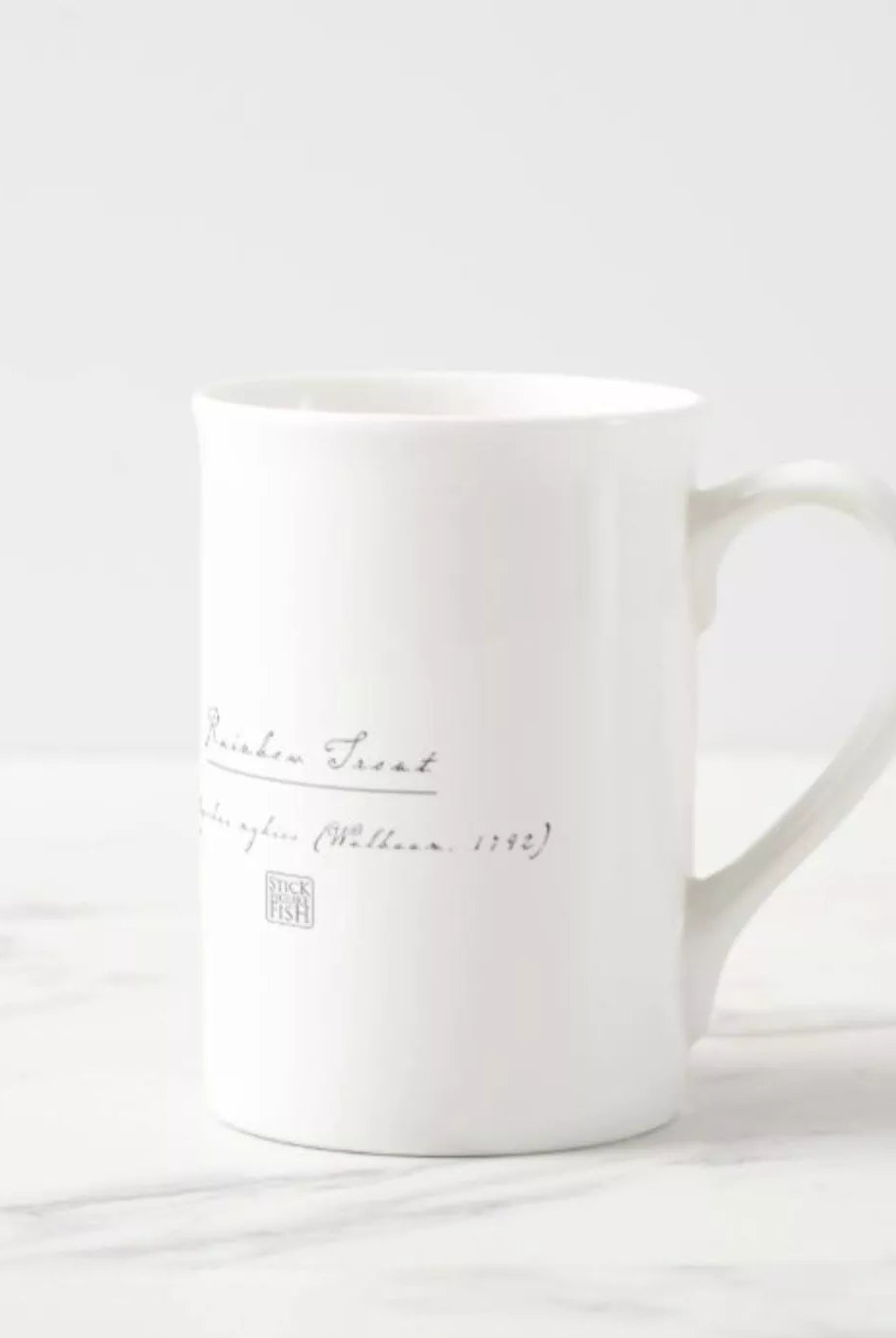 Rainbow Trout - Fine Bone China Mug-Stick Figure Fish Illustration