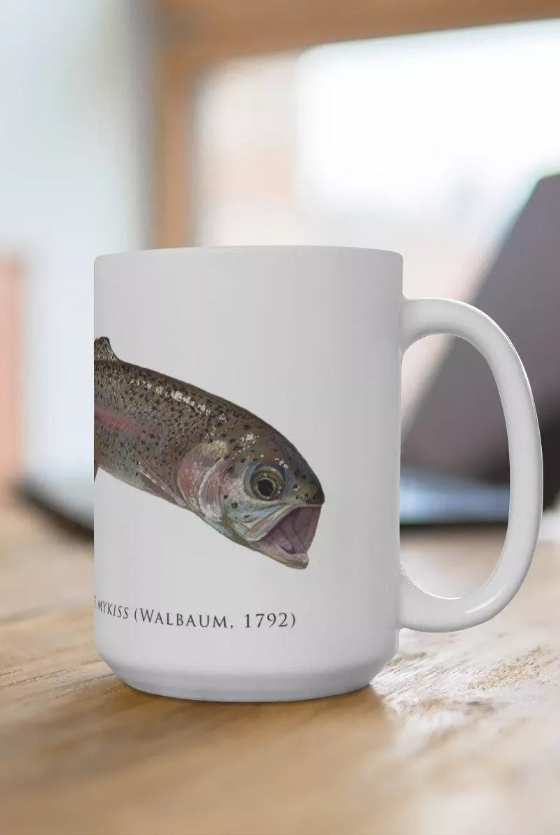 Rainbow Trout Mug-Stick Figure Fish Illustration