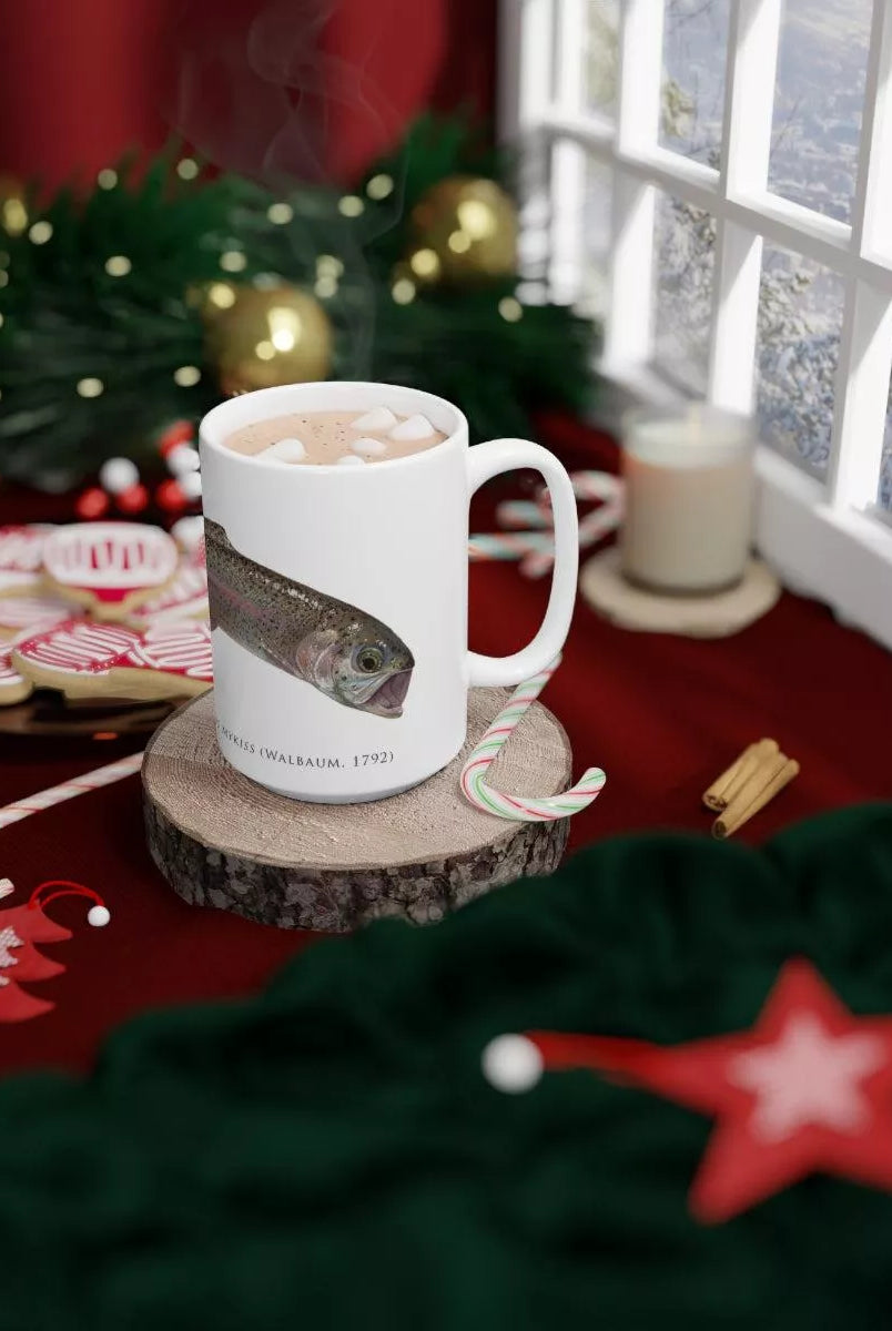 Rainbow Trout Mug-Stick Figure Fish Illustration