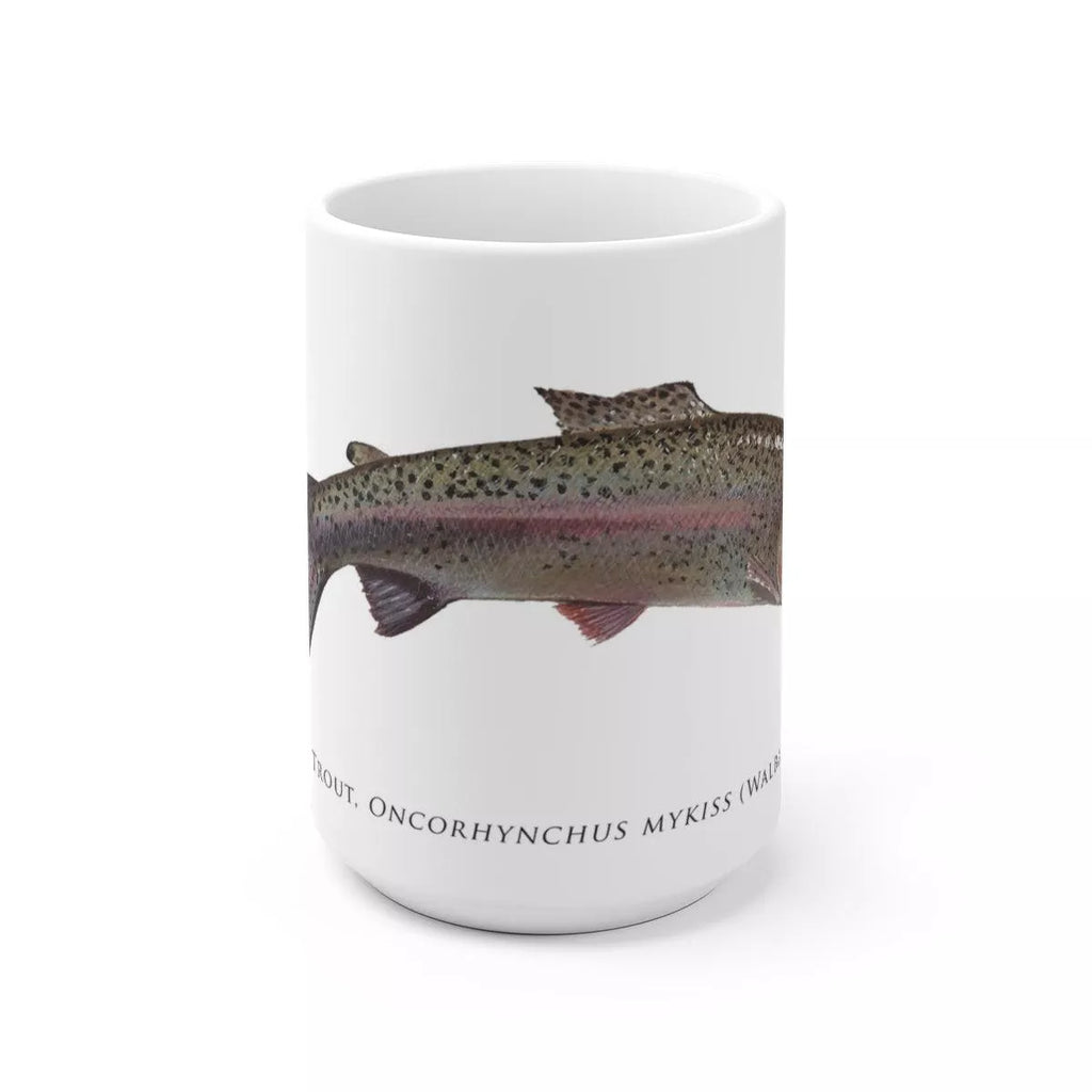 Rainbow Trout Mug-Stick Figure Fish Illustration
