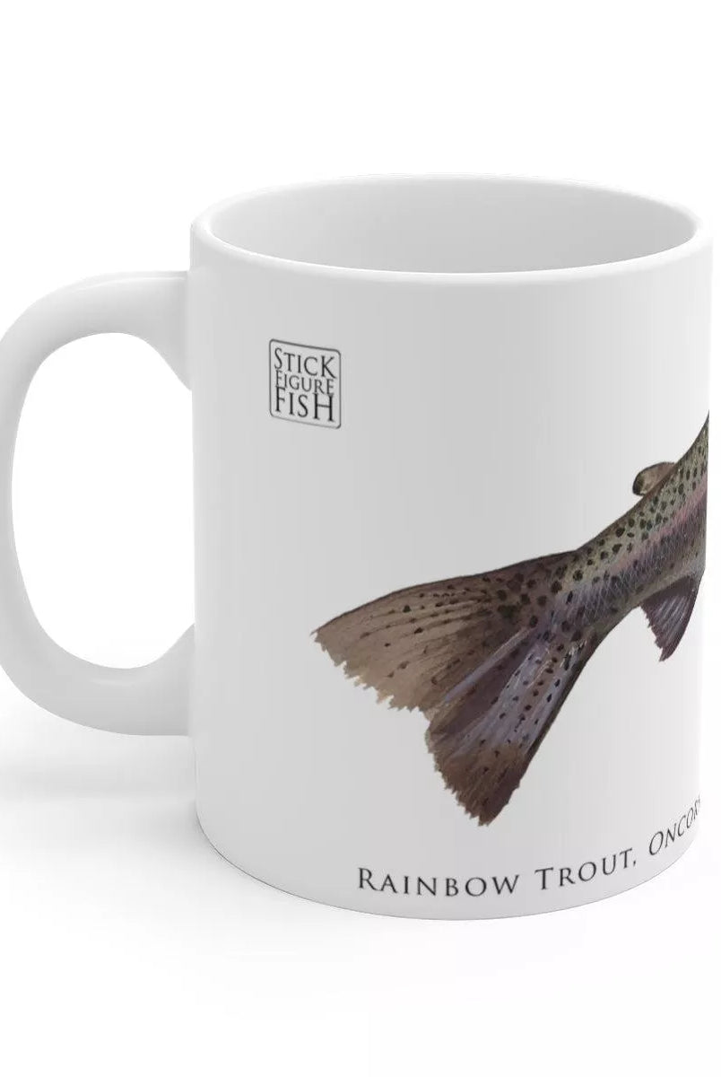 Rainbow Trout Mug-Stick Figure Fish Illustration