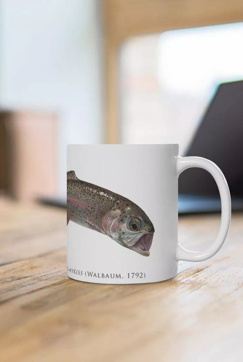 Rainbow Trout Mug-Stick Figure Fish Illustration