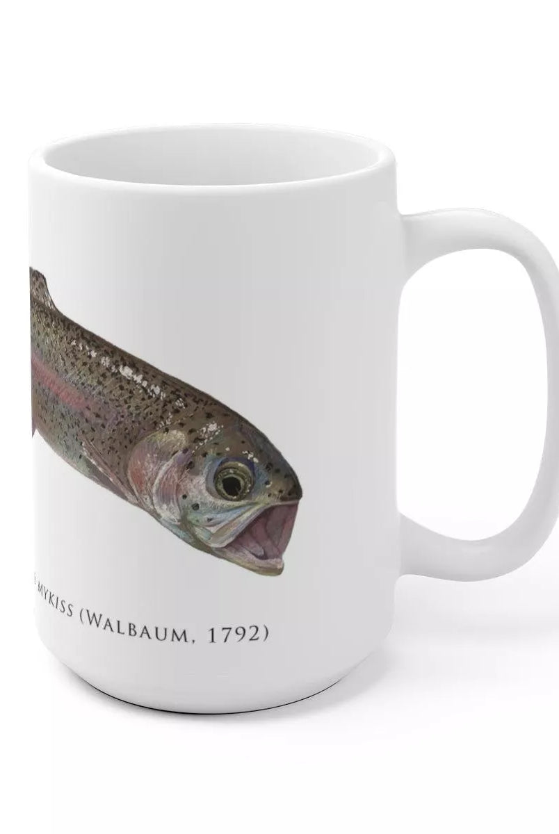 Rainbow Trout Mug-Stick Figure Fish Illustration