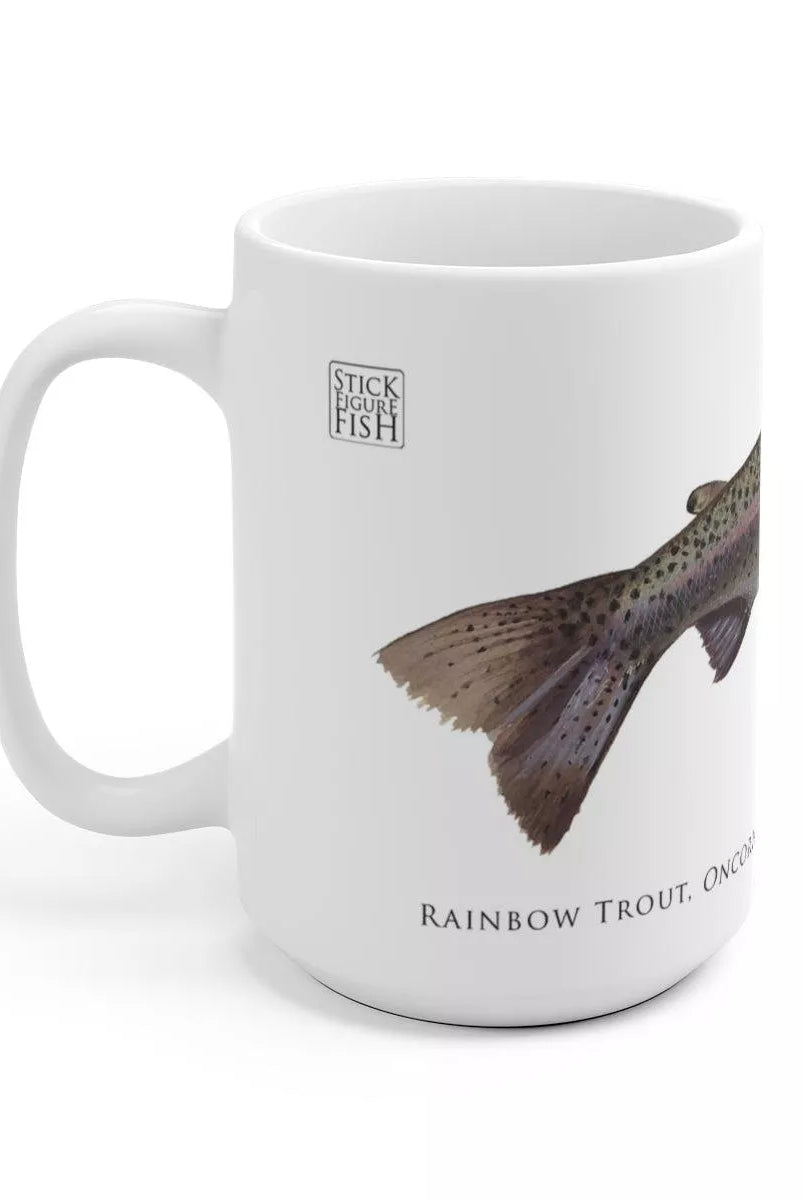 Rainbow Trout Mug-Stick Figure Fish Illustration
