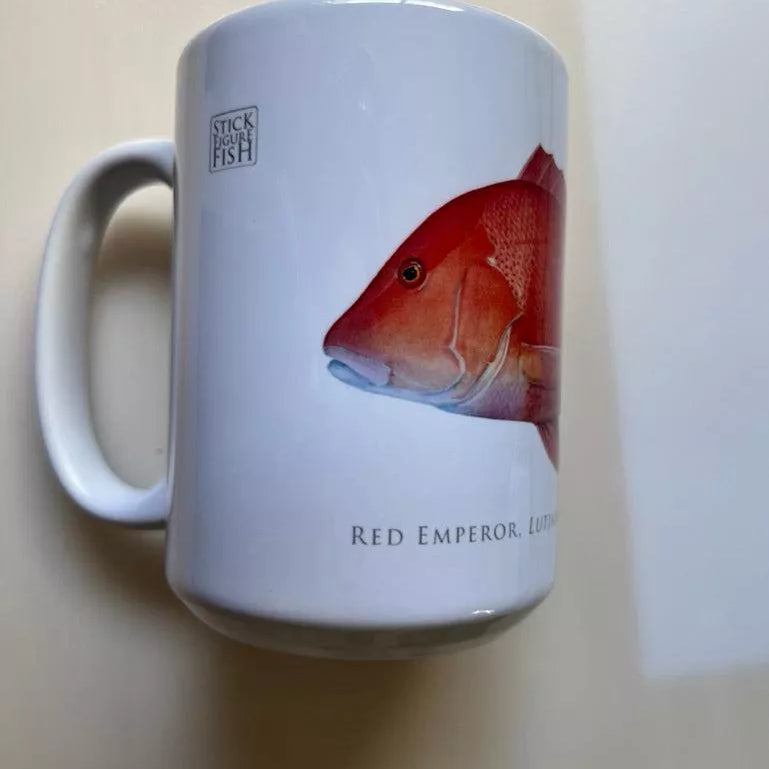 Red Emperor Mug-Stick Figure Fish Illustration
