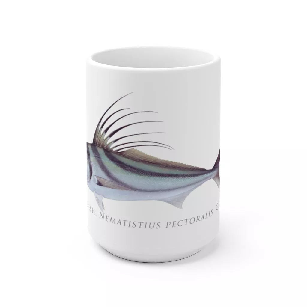 Roosterfish Mug-Stick Figure Fish Illustration