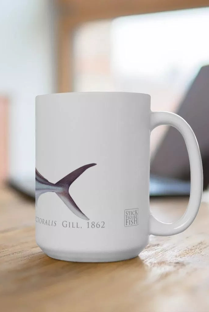 Roosterfish Mug-Stick Figure Fish Illustration