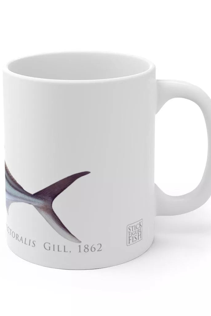 Roosterfish Mug-Stick Figure Fish Illustration