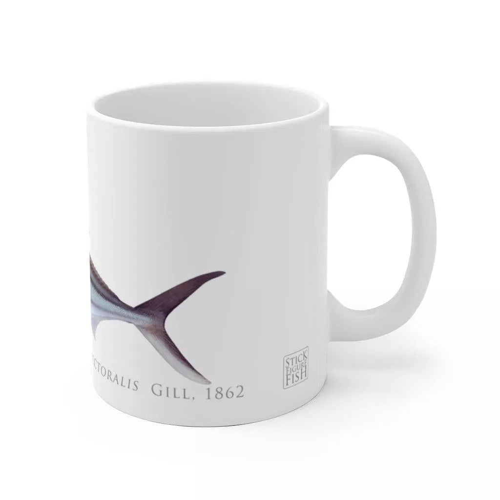 Roosterfish Mug-Stick Figure Fish Illustration