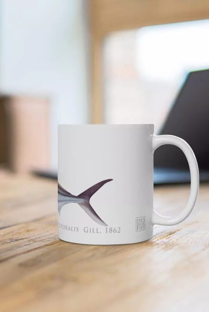 Roosterfish Mug-Stick Figure Fish Illustration