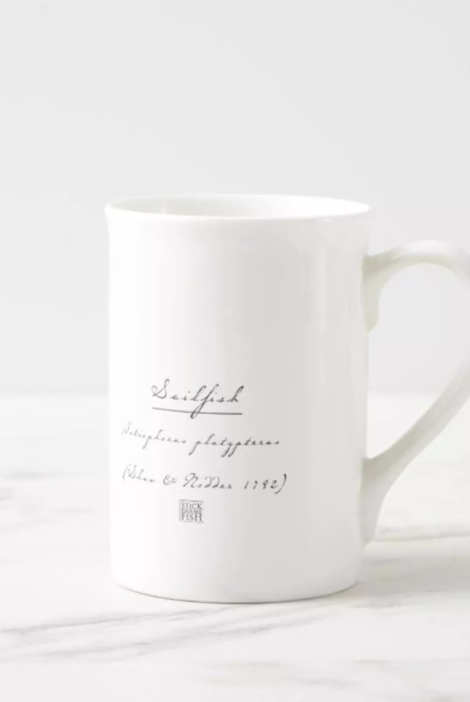 Sailfish - Fine Bone China Mug-Stick Figure Fish Illustration