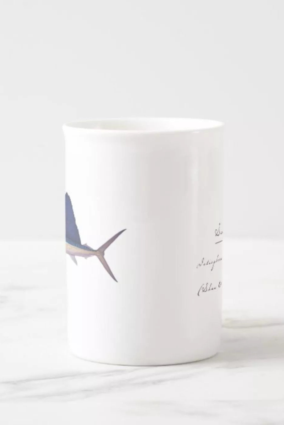Sailfish - Fine Bone China Mug-Stick Figure Fish Illustration
