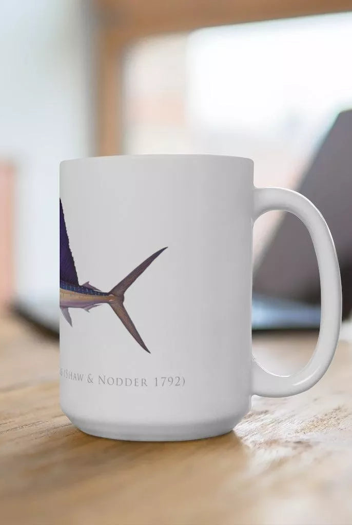 Sailfish Mug-Stick Figure Fish Illustration