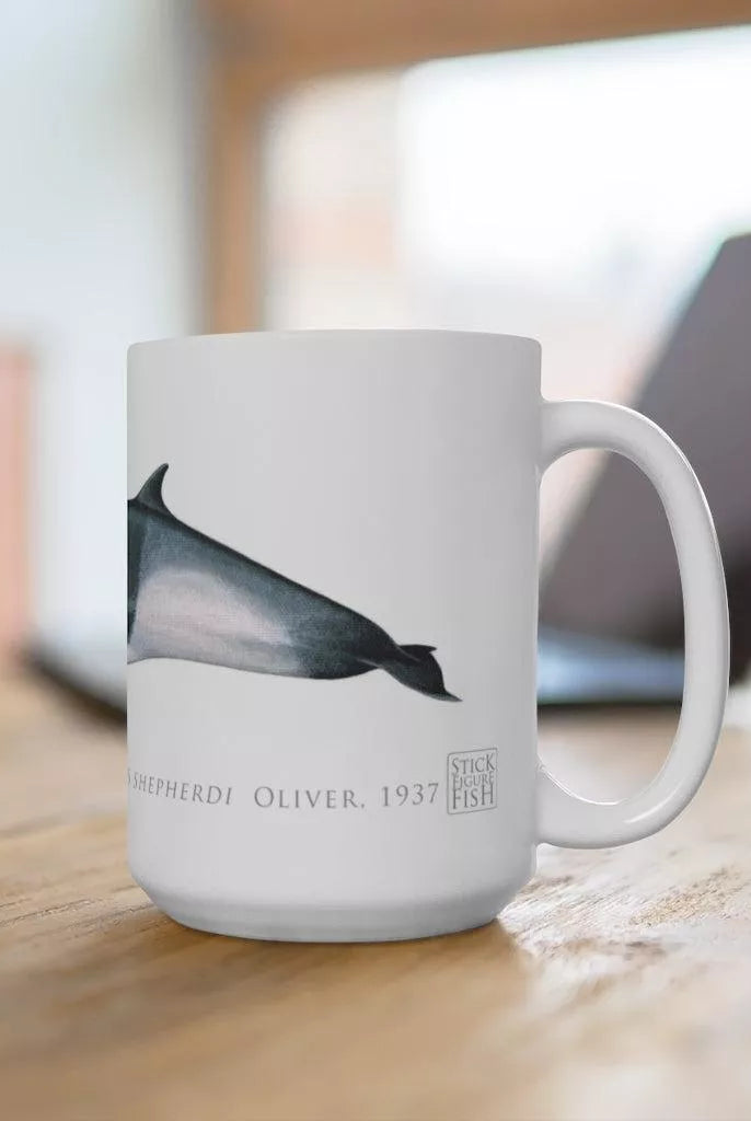 Shepherd's Beaked Whale Mug-Stick Figure Fish Illustration