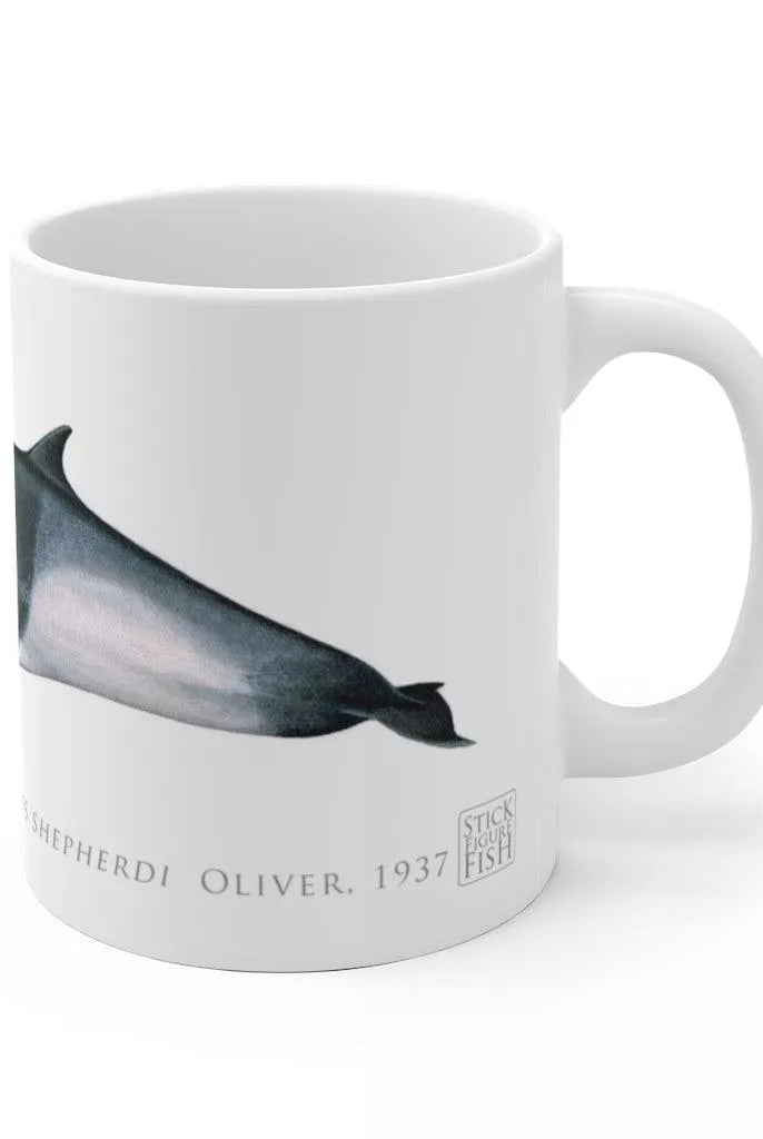 Shepherd's Beaked Whale Mug-Stick Figure Fish Illustration
