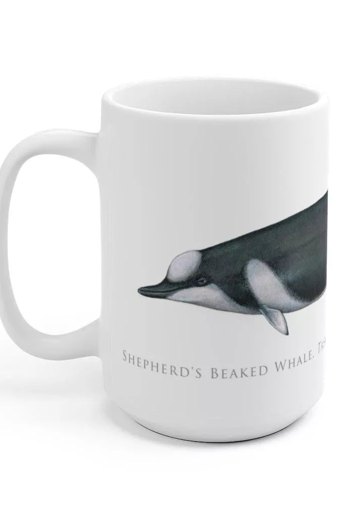 Shepherd's Beaked Whale Mug-Stick Figure Fish Illustration