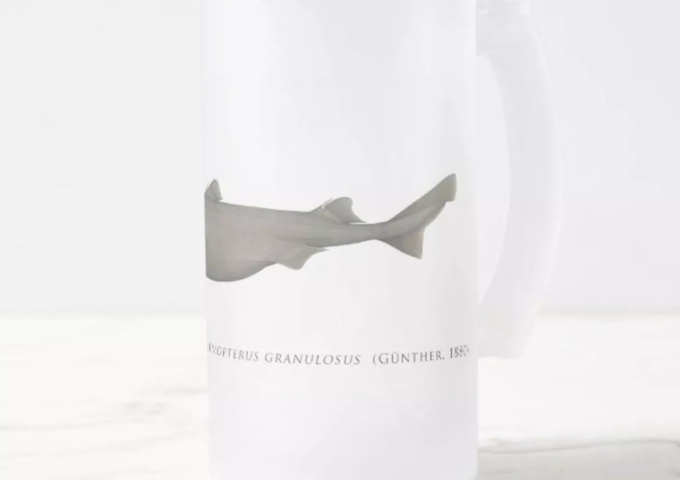 Southern Lanternshark - Frosted Glass Stein-Stick Figure Fish Illustration