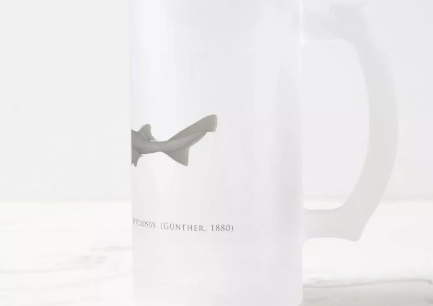 Southern Lanternshark - Frosted Glass Stein-Stick Figure Fish Illustration
