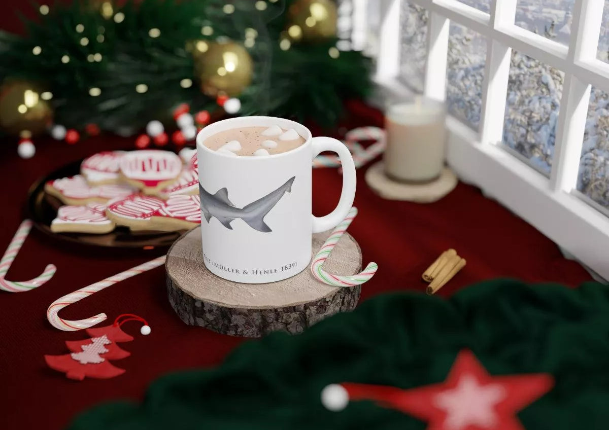 Speartooth Shark Mug-Stick Figure Fish Illustration