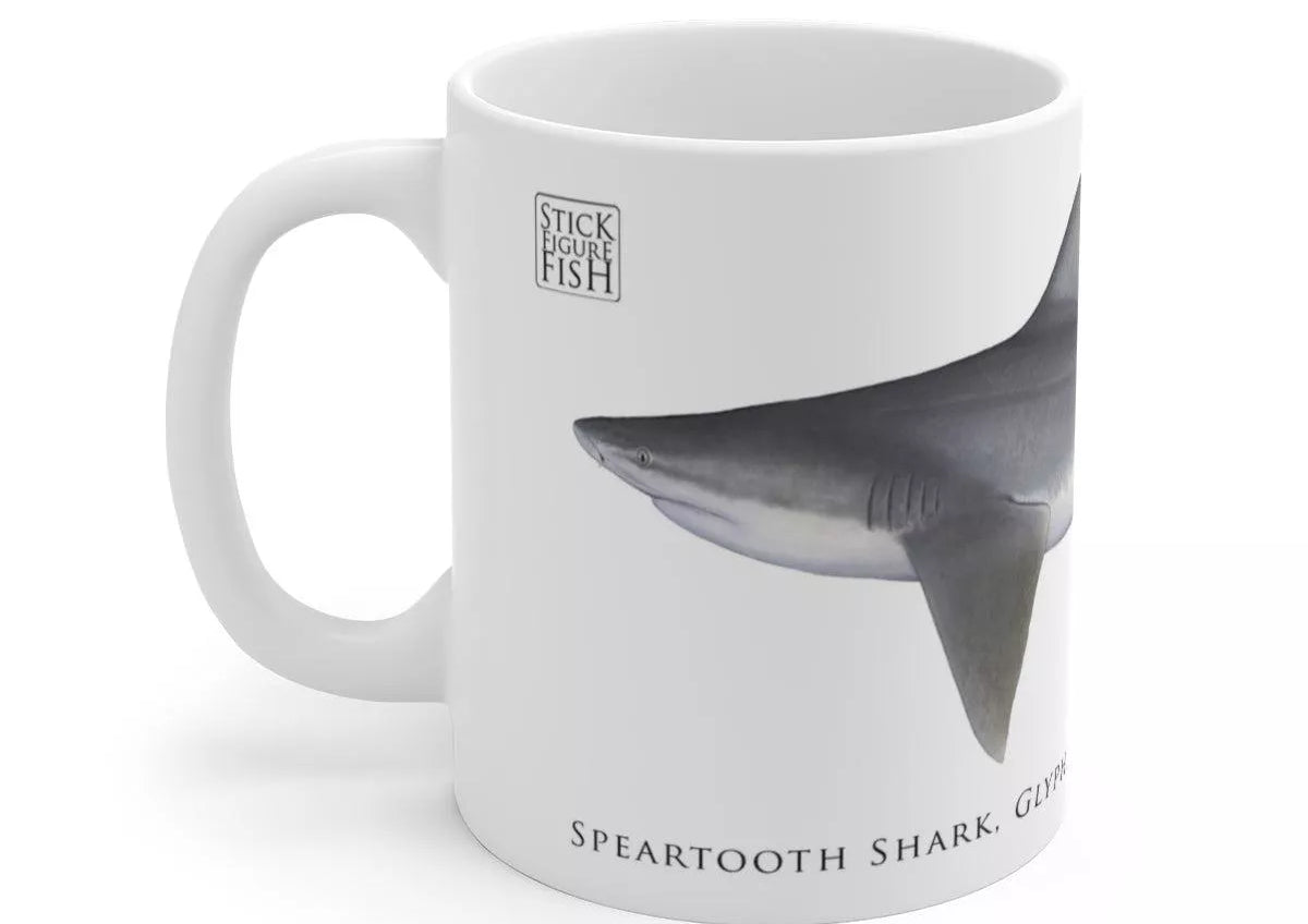 Speartooth Shark Mug-Stick Figure Fish Illustration