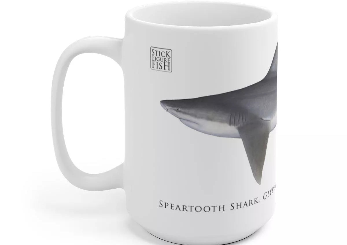 Speartooth Shark Mug-Stick Figure Fish Illustration