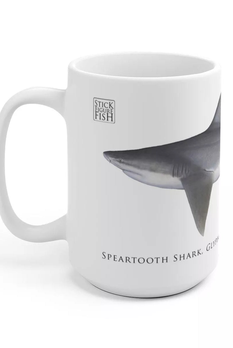 Speartooth Shark Mug-Stick Figure Fish Illustration