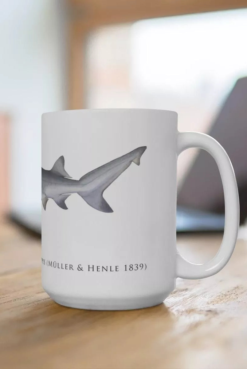 Speartooth Shark Mug-Stick Figure Fish Illustration
