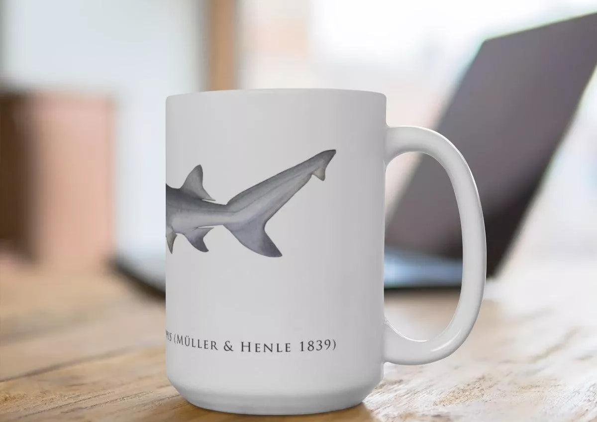 Speartooth Shark Mug-Stick Figure Fish Illustration