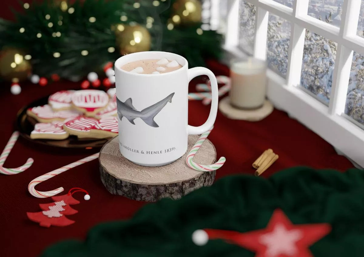 Speartooth Shark Mug-Stick Figure Fish Illustration