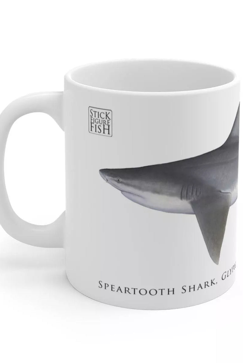 Speartooth Shark Mug-Stick Figure Fish Illustration