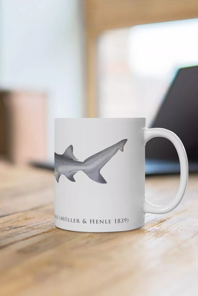 Speartooth Shark Mug-Stick Figure Fish Illustration