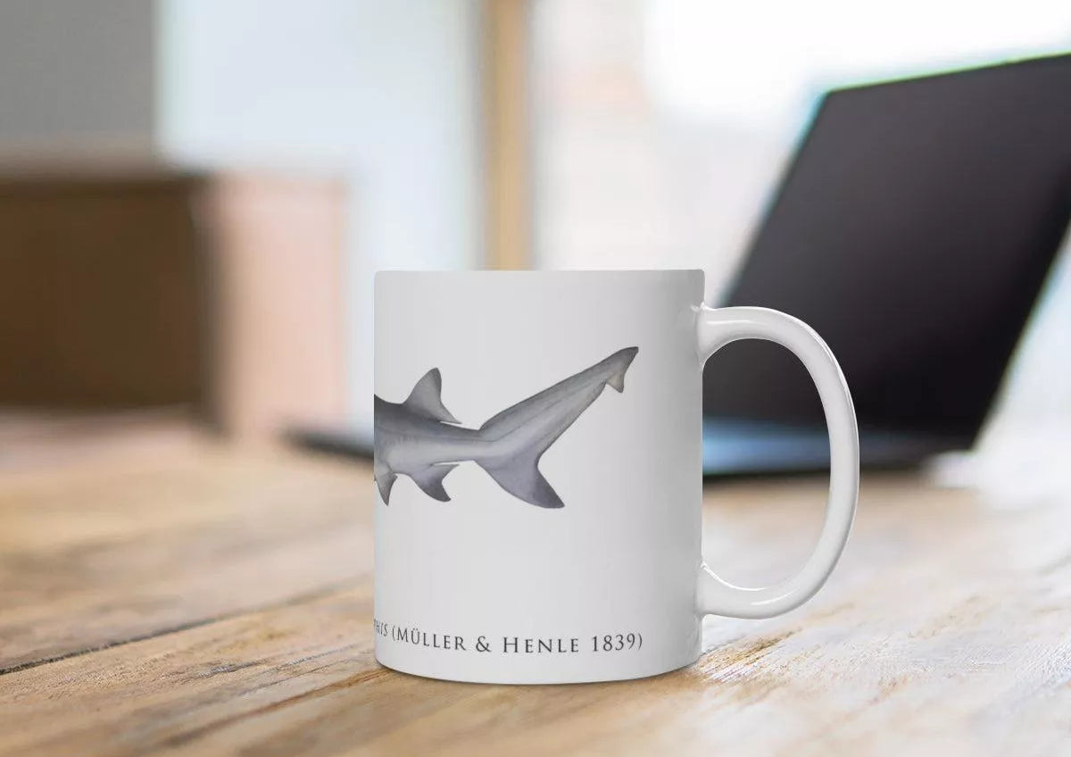 Speartooth Shark Mug-Stick Figure Fish Illustration
