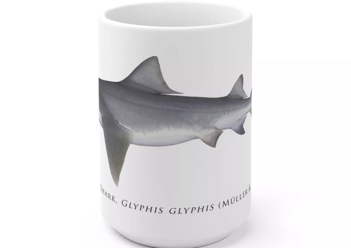 Speartooth Shark Mug-Stick Figure Fish Illustration