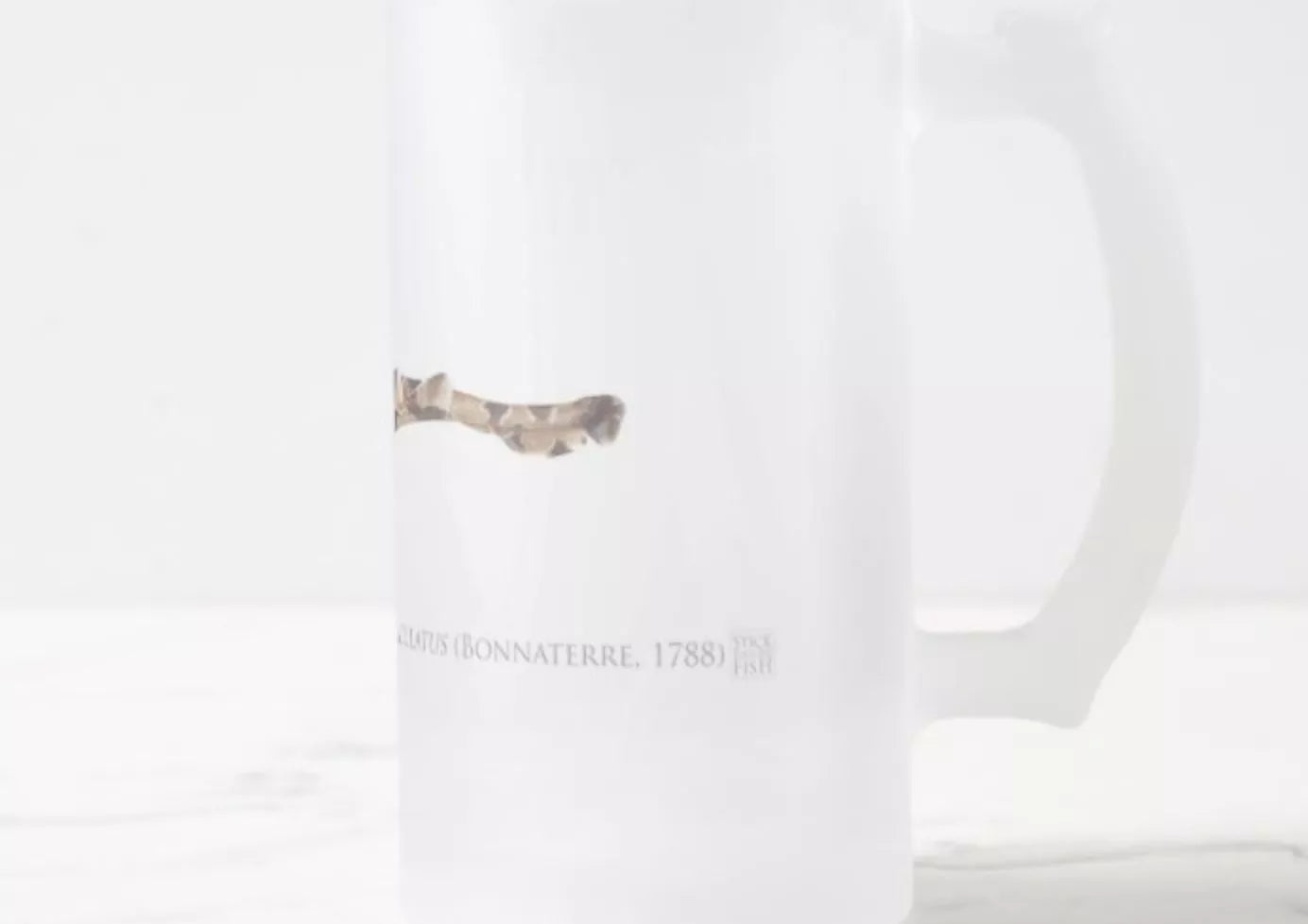 Spotted Wobbegong - Frosted Glass Stein-Stick Figure Fish Illustration
