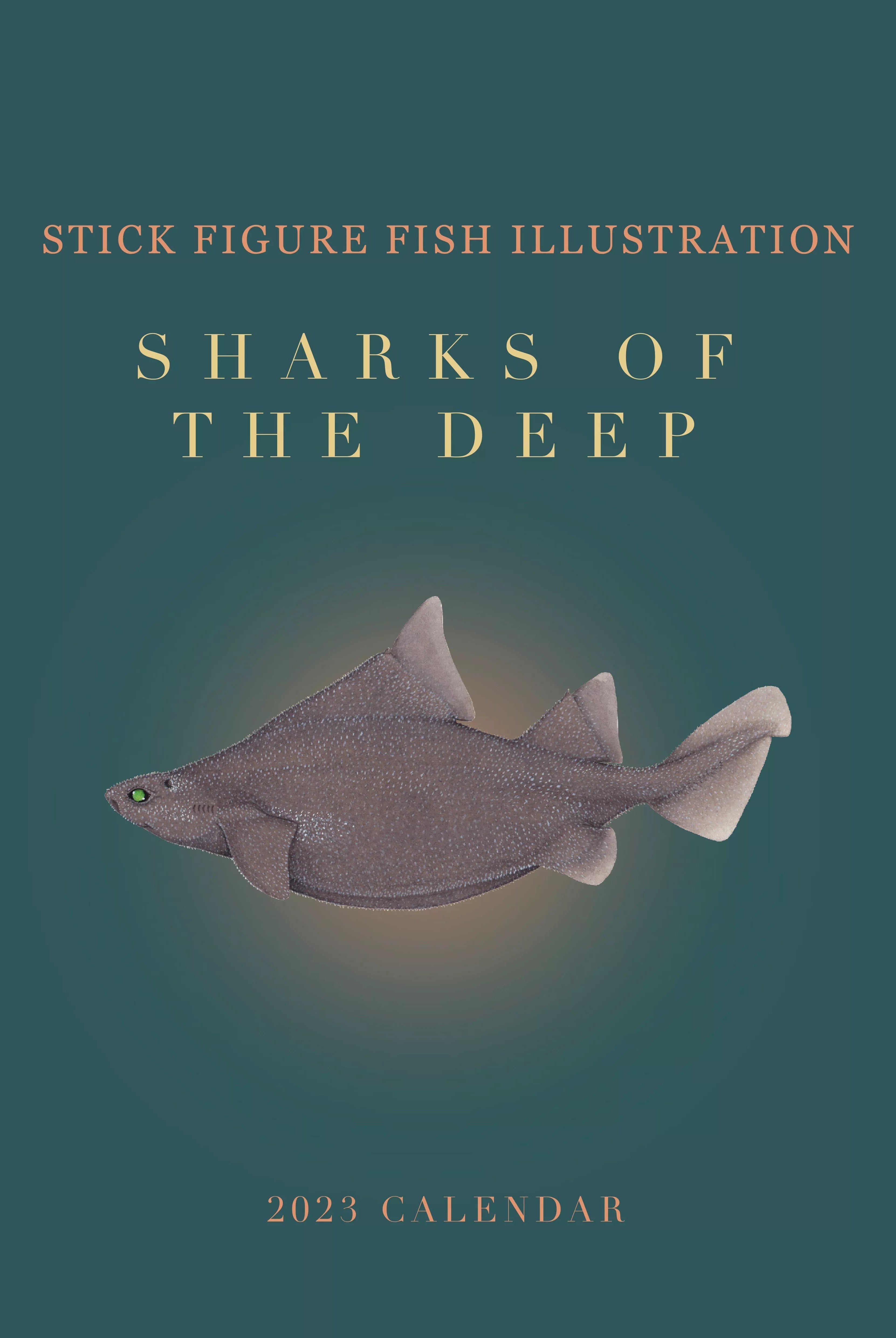 Stick Figure Fish 2023 Calendar - Sharks of the Deep-Stick Figure Fish Illustration