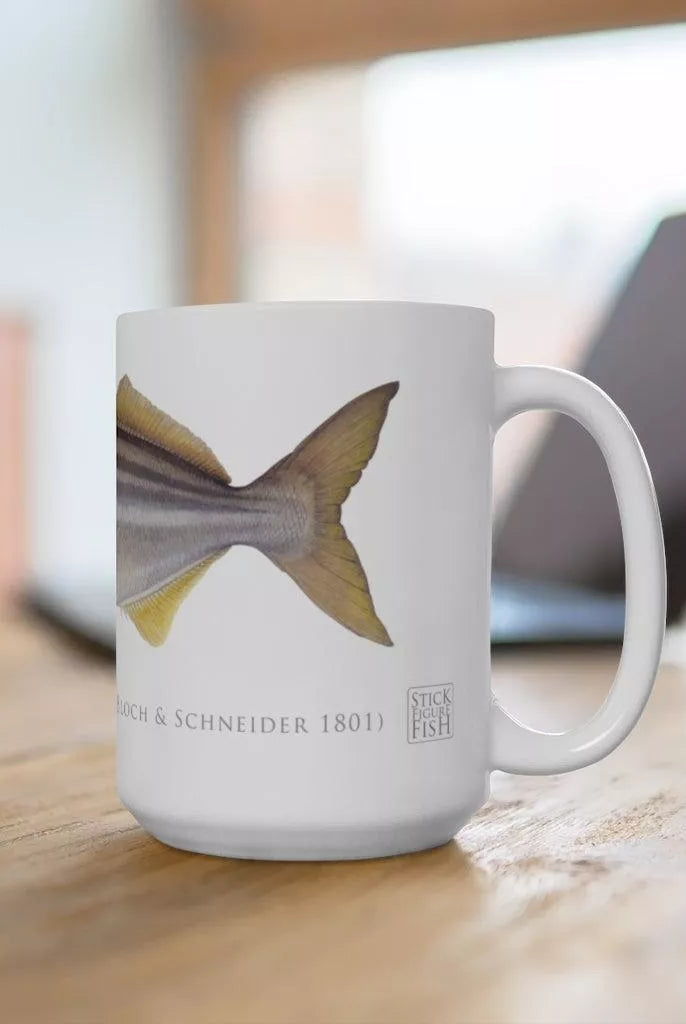 Striped Trumpeter Mug-Stick Figure Fish Illustration