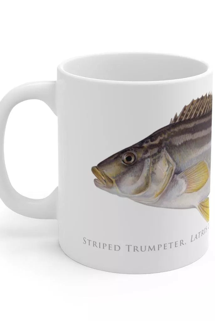 Striped Trumpeter Mug-Stick Figure Fish Illustration