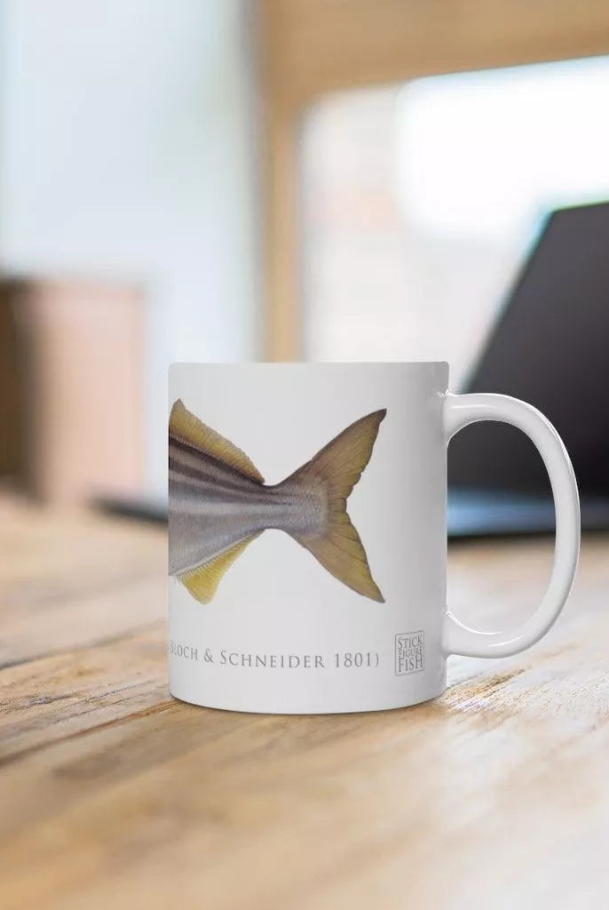 Striped Trumpeter Mug-Stick Figure Fish Illustration